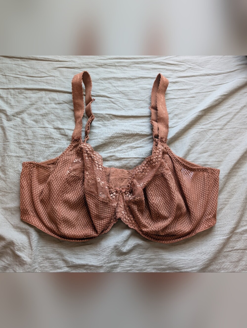 NWOT Elomi Charley Underwire Stretch Plunge Bra 38H Brown/Beige